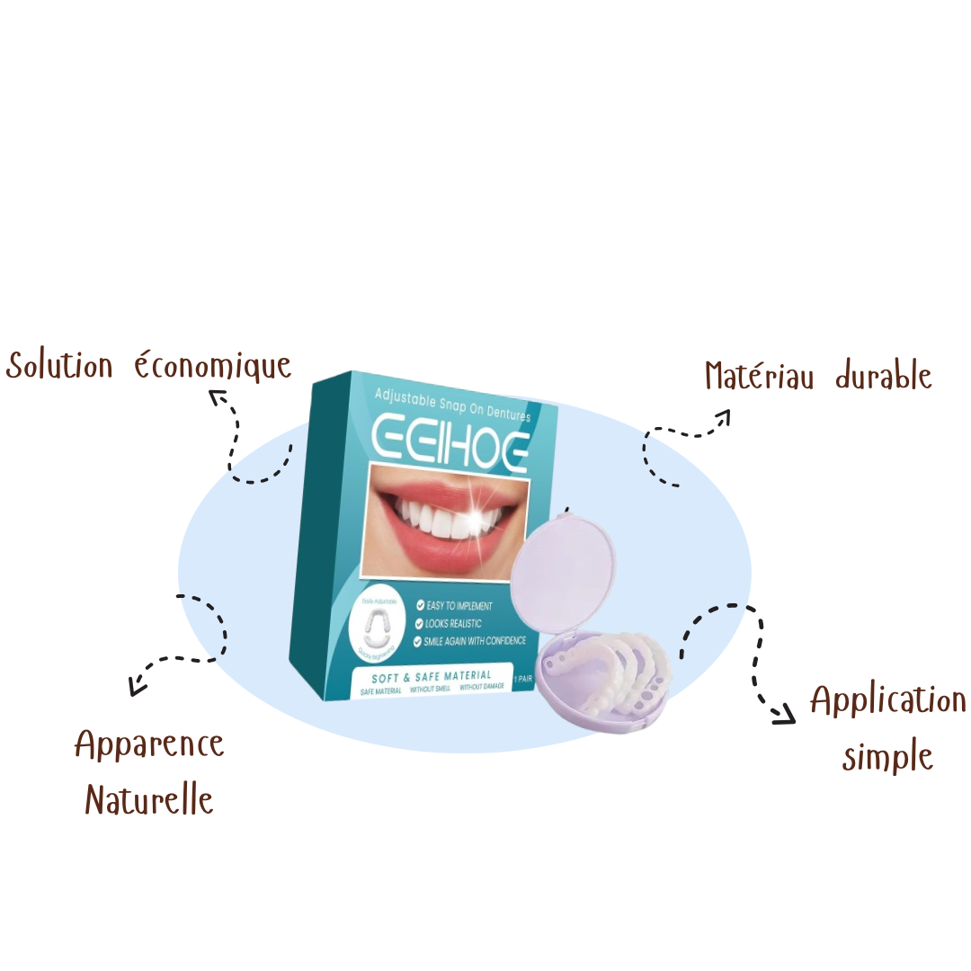 Pair Adjustable Clip-On Denture