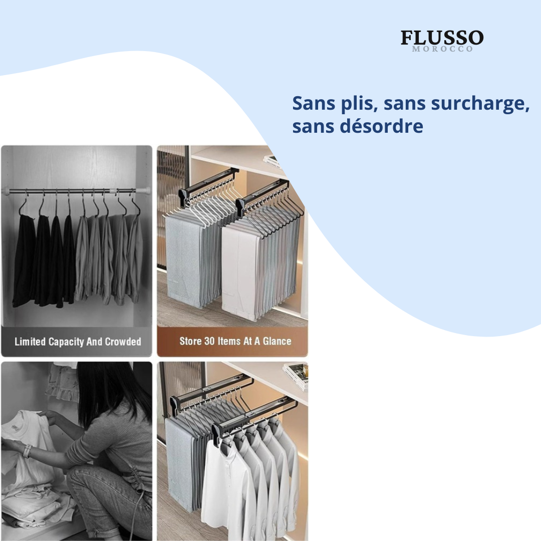 Rail Télescopique pour Armoire & Dressing | Capacité 25 kg