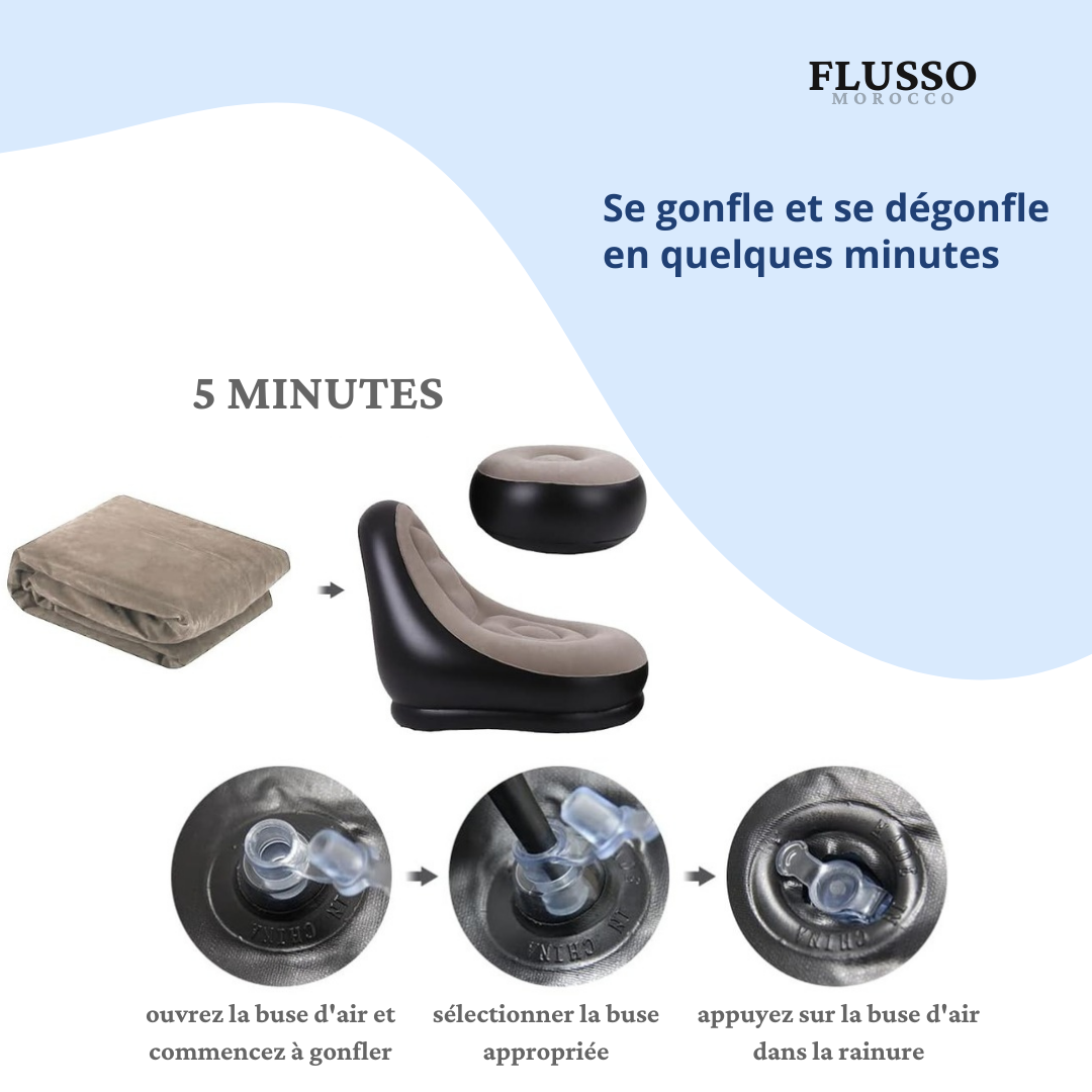 Baiao™ | Fauteuil Gonflable avec Repose-Pieds
