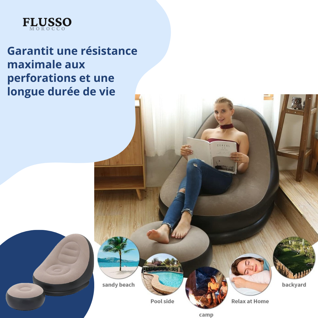 Baiao™ | Fauteuil Gonflable avec Repose-Pieds