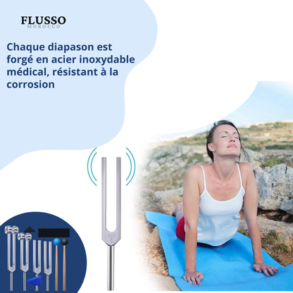 Pyatofly™ – Lot de 4 Diapasons Professionnels (128Hz, 256Hz, 512Hz, 528Hz)