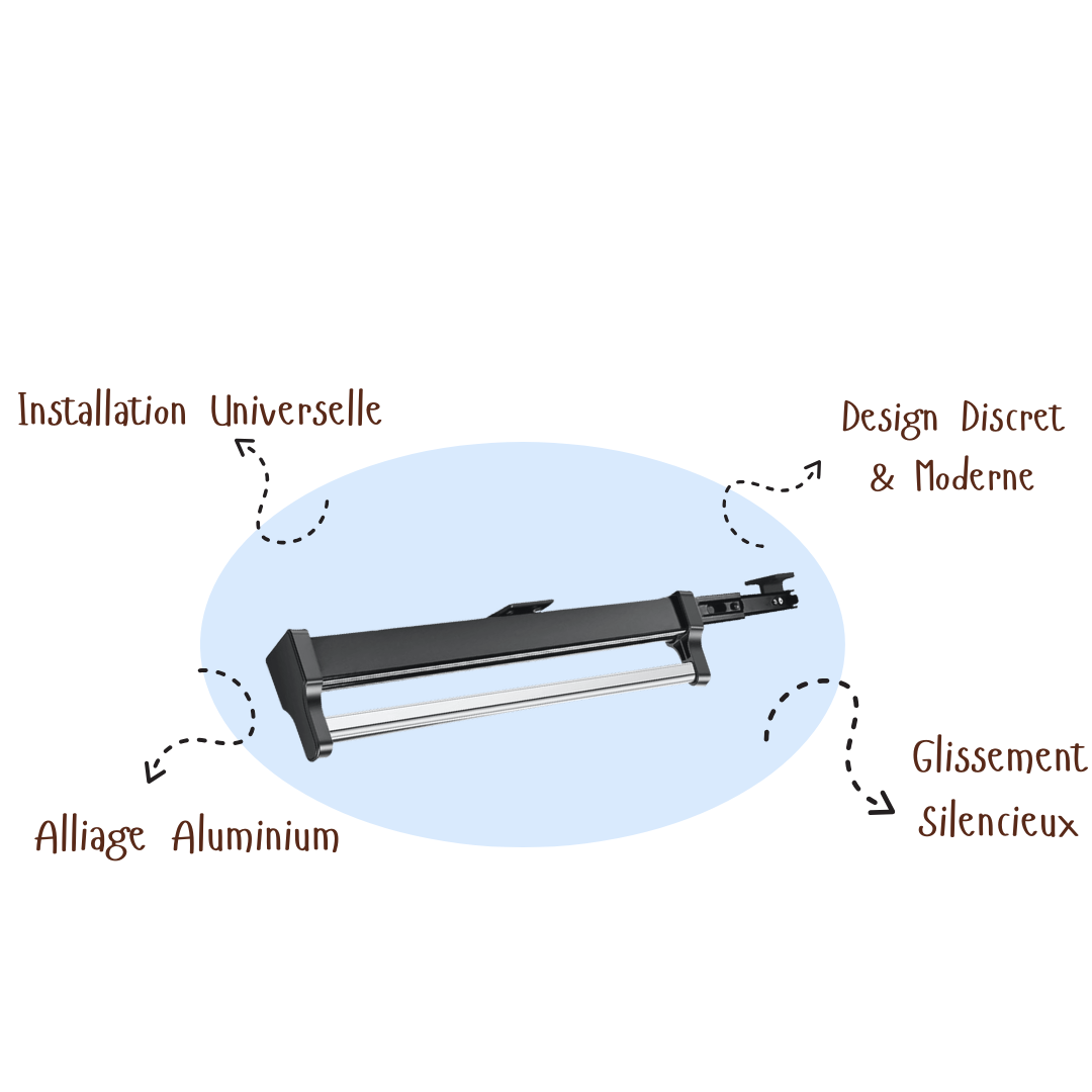 Rail Télescopique pour Armoire & Dressing | Capacité 25 kg