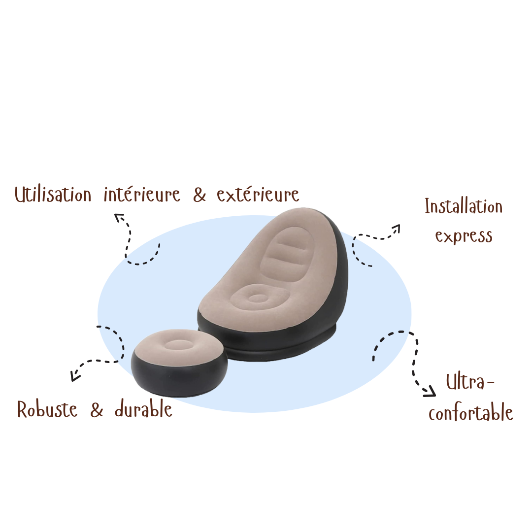 Baiao™ | Fauteuil Gonflable avec Repose-Pieds