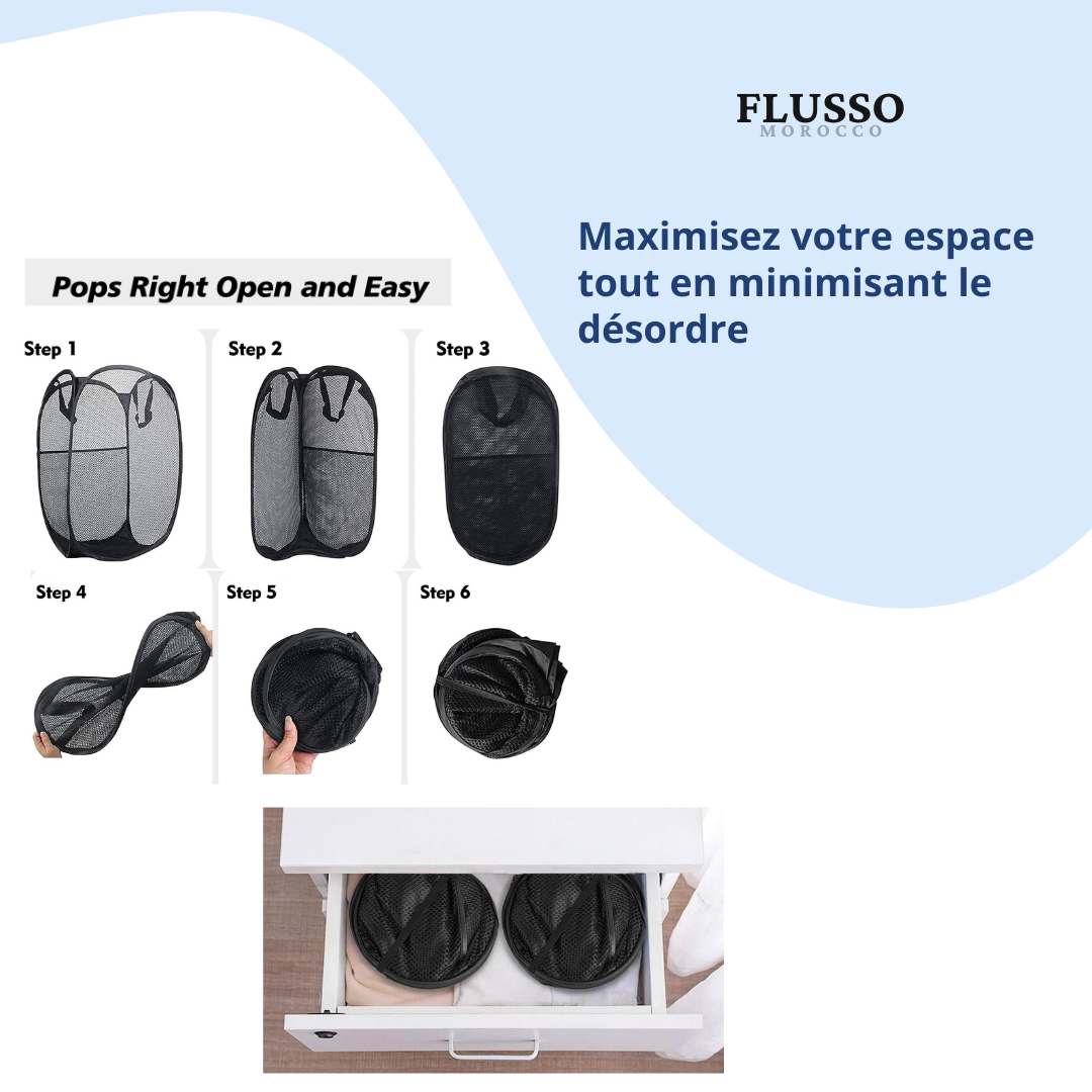 FlexiBasket™ | Panier à Linge Pop-Up