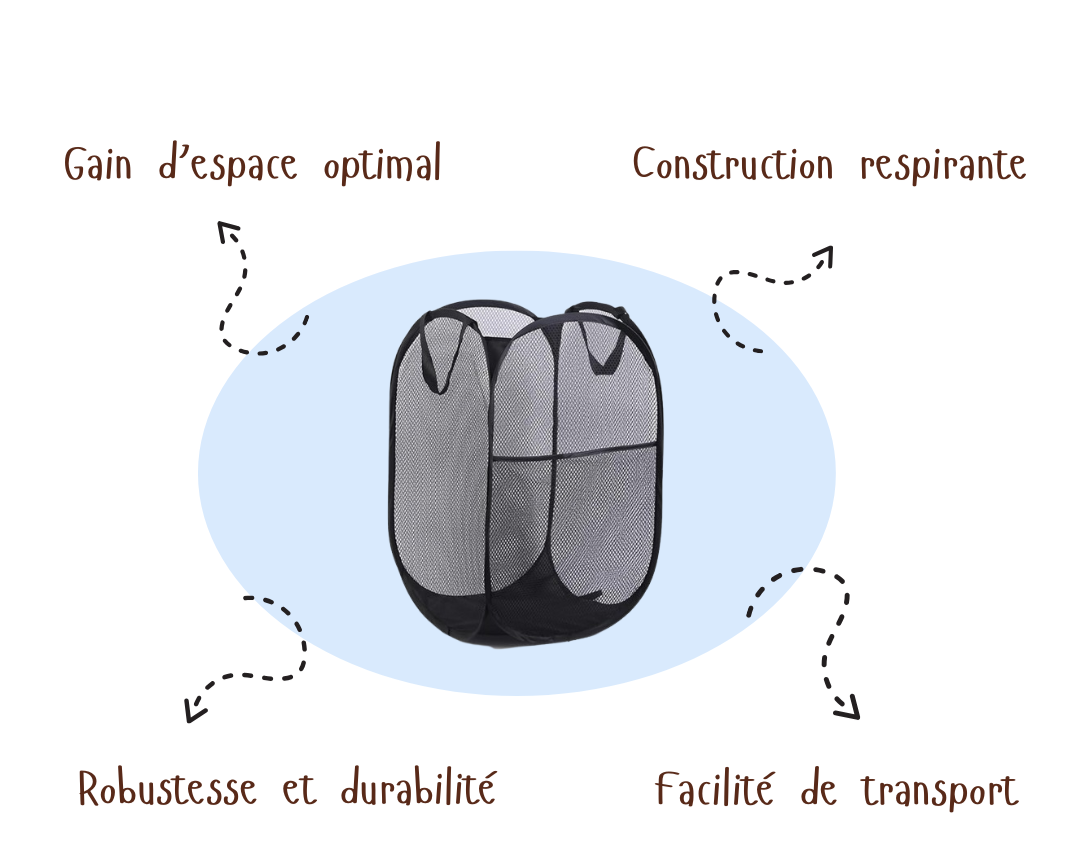 FlexiBasket™ | Panier à Linge Pop-Up