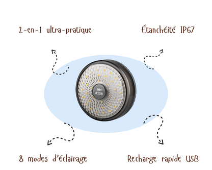 GlowTrail™ | Lampe de camping LED 2 en 1