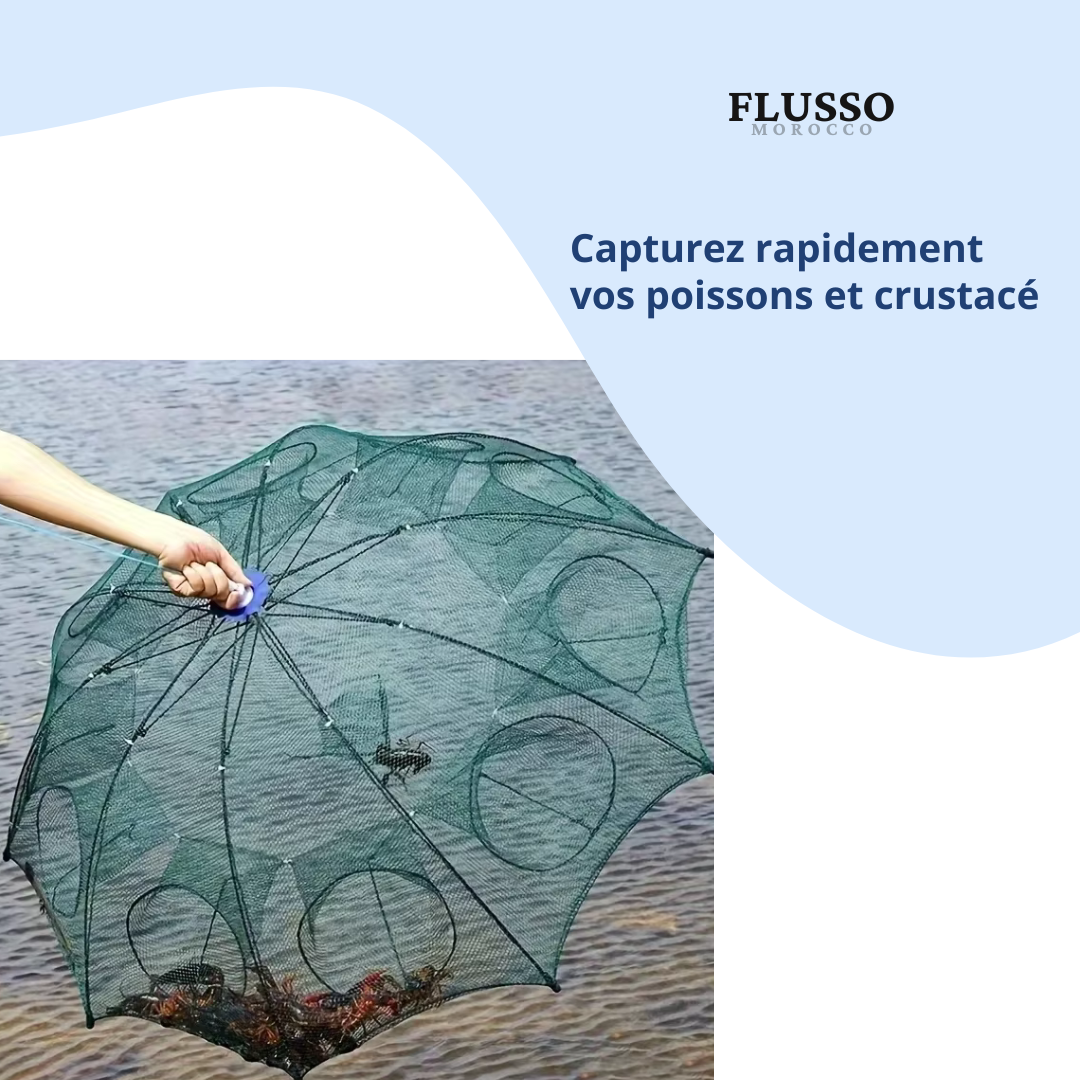 FiletCapture™ | Piège à poissons pliable 8 entrées